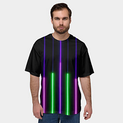 Футболка оверсайз мужская Color Purple green pink, цвет: 3D-принт — фото 2