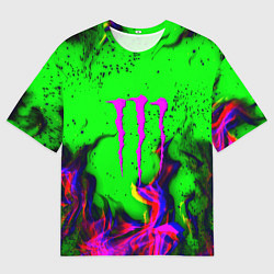 Мужская футболка оверсайз Monster Energy flame