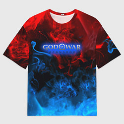Мужская футболка оверсайз God of War битва огня
