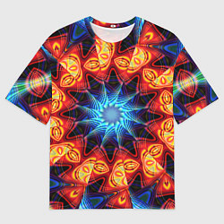 Мужская футболка оверсайз Фрактальная узорная абстракция