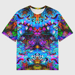 Мужская футболка оверсайз Абстракция стекло узор