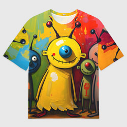 Футболка оверсайз мужская Арт с человечками, цвет: 3D-принт