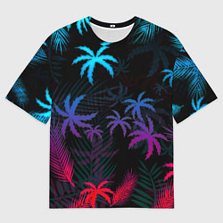 Футболка оверсайз мужская Тропики градиент, цвет: 3D-принт