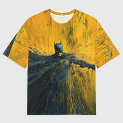 Футболка оверсайз мужская Бэтмен нарисованный кистью, цвет: 3D-принт