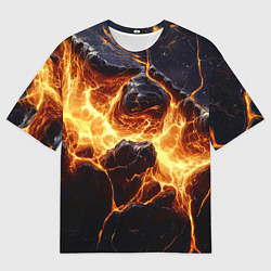 Футболка оверсайз мужская Золотая лава текстура, цвет: 3D-принт