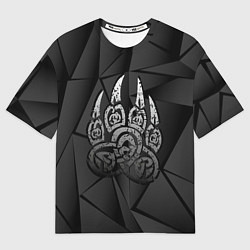 Мужская футболка оверсайз Велес лапа медведя