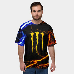 Футболка оверсайз мужская Monster energy storm, цвет: 3D-принт — фото 2