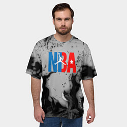 Футболка оверсайз мужская NASA неоновый огонь, цвет: 3D-принт — фото 2