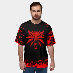 Футболка оверсайз мужская Ведьмак красные краски, цвет: 3D-принт — фото 2