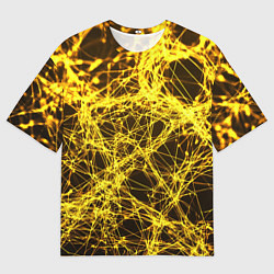 Мужская футболка оверсайз Золотые нити текстура