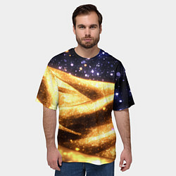 Футболка оверсайз мужская Золотая текстура и синее небо, цвет: 3D-принт — фото 2