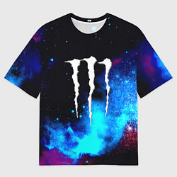 Мужская футболка оверсайз Monster energy космос