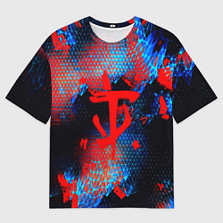 Мужская футболка оверсайз Doom космическая абстракция