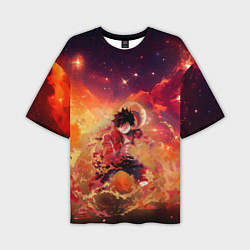 Футболка оверсайз мужская Fire Luffy - One Piece, цвет: 3D-принт