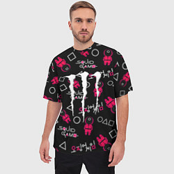 Футболка оверсайз мужская Monster energy x Ojingeo geim, цвет: 3D-принт — фото 2