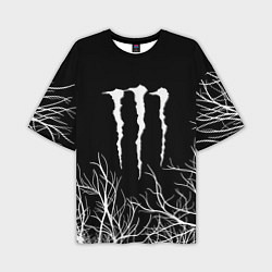 Футболка оверсайз мужская Monster energy лес, цвет: 3D-принт
