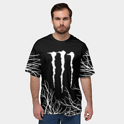 Футболка оверсайз мужская Monster energy лес, цвет: 3D-принт — фото 2