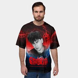 Футболка оверсайз мужская Сектор газа Юрий Хой, цвет: 3D-принт — фото 2