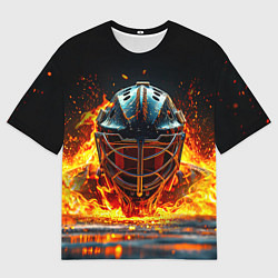Футболка оверсайз мужская Голкипер в огне, цвет: 3D-принт