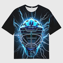 Футболка оверсайз мужская Маска голкипера в молниях, цвет: 3D-принт