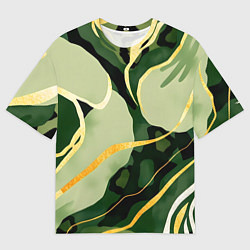 Мужская футболка оверсайз Зеленый природный паттерн
