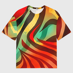 Футболка оверсайз мужская Жаркая полосатая абстракция, цвет: 3D-принт