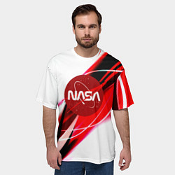 Футболка оверсайз мужская Nasa абстрактные полосы, цвет: 3D-принт — фото 2
