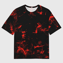 Мужская футболка оверсайз Color red black