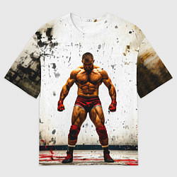 Футболка оверсайз мужская Реслер на белом, цвет: 3D-принт