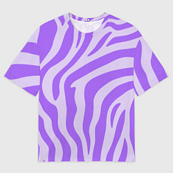 Мужская футболка оверсайз Лавандовый тигровый паттерн
