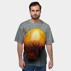 Футболка оверсайз мужская Желтая боксерская перчатка, цвет: 3D-принт — фото 2