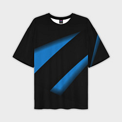 Мужская футболка оверсайз Color blue black line