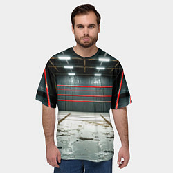 Футболка оверсайз мужская Красный ринг, цвет: 3D-принт — фото 2