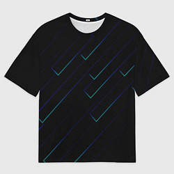 Мужская футболка оверсайз Color blue black