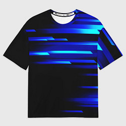 Футболка оверсайз мужская Color blue black, цвет: 3D-принт
