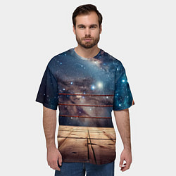 Футболка оверсайз мужская Космический ринг, цвет: 3D-принт — фото 2
