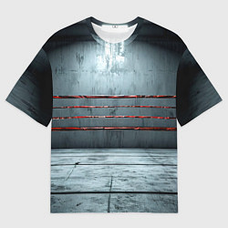 Футболка оверсайз мужская Серый ринг, цвет: 3D-принт