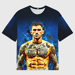 Футболка оверсайз мужская Дастин Порье на синем, цвет: 3D-принт