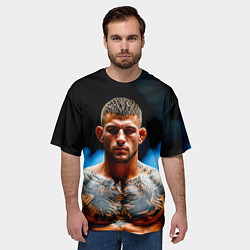 Футболка оверсайз мужская Дастин Порье в дыму, цвет: 3D-принт — фото 2