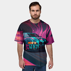 Футболка оверсайз мужская БМВ граффити стиль, цвет: 3D-принт — фото 2