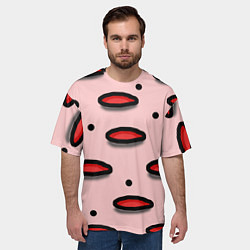 Футболка оверсайз мужская Круги маркер - паттерн, цвет: 3D-принт — фото 2