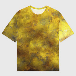 Мужская футболка оверсайз Золотая ржавая текстура