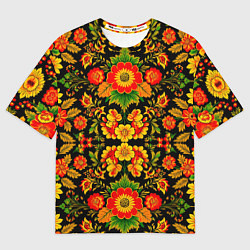 Футболка оверсайз мужская Русская хохломская роспись, цвет: 3D-принт