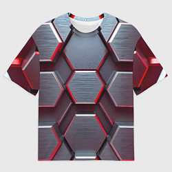 Мужская футболка оверсайз Бордовый бронежилет