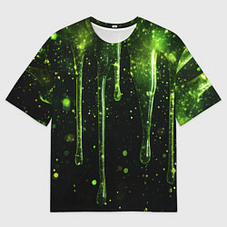 Мужская футболка оверсайз Зеленая объемная слизь