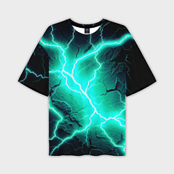 Футболка оверсайз мужская Color light blue black, цвет: 3D-принт
