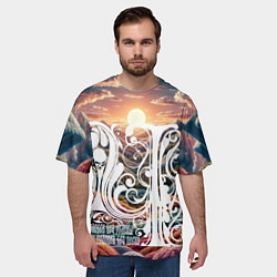 Футболка оверсайз мужская Родина в сердце, цвет: 3D-принт — фото 2