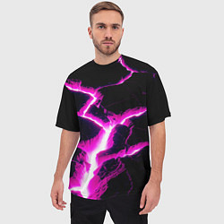 Футболка оверсайз мужская Color pink black, цвет: 3D-принт — фото 2