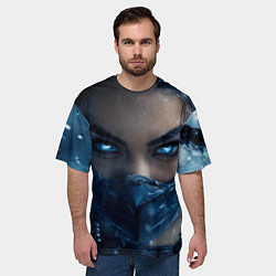Футболка оверсайз мужская Китана с ледяными глазами, цвет: 3D-принт — фото 2