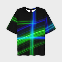 Мужская футболка оверсайз Color blue black green